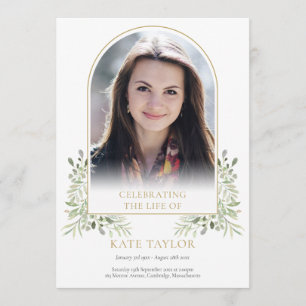 Gold Arch Foliage Funeral Order Of Service Program Programme