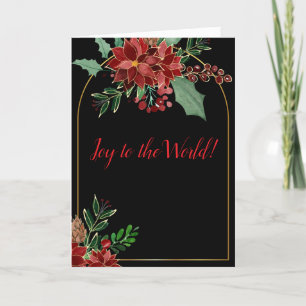 Gold Arch & Poinsettia  Holiday Card