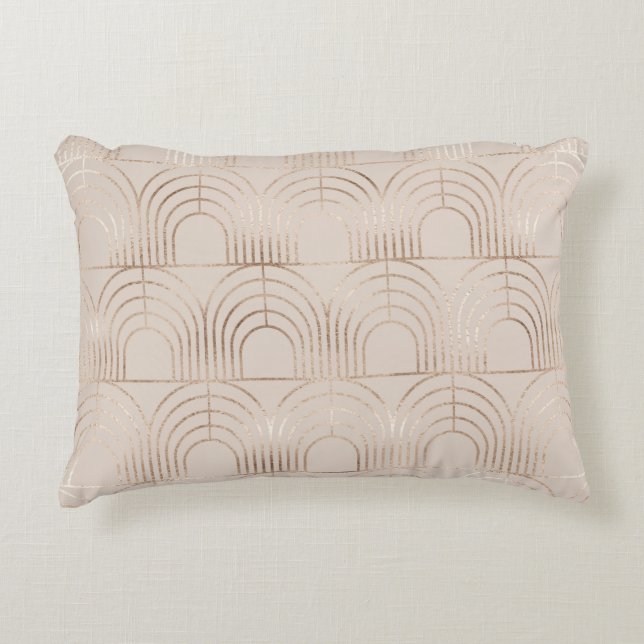 Gold Arch Tiles Art Deco. Decorative Cushion (Front)