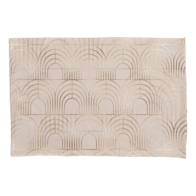 Gold Arch Tiles Art Deco. Pillowcase (Front)