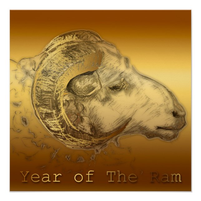 Gold Aries - 2015 Ram Year - Perfect Poster (Front)