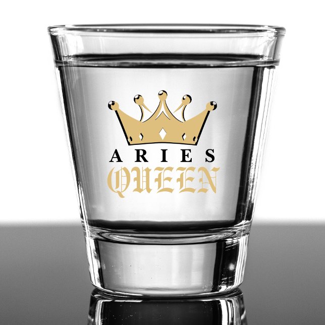 Gold Aries Queen Zodiac Sign Astrology Birthday Shot Glass (Gold Aries Queen Zodiac Sign Astrology Birthday Shot Glass)