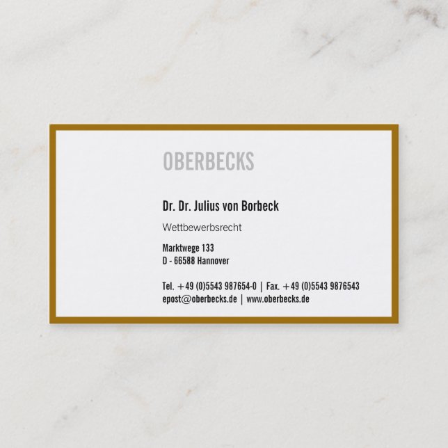 Gold arround business card (Front)