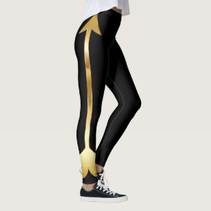 Gold Arrow Black Leggings
