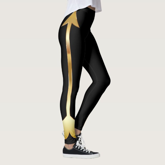 Gold Arrow Black Leggings (Right)