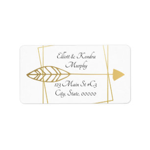 Gold Arrow & Geometric Personalised Address Label