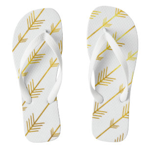 Gold Arrows Flip Flops