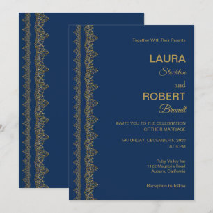 Gold Art Deco Border Wedding Invitation
