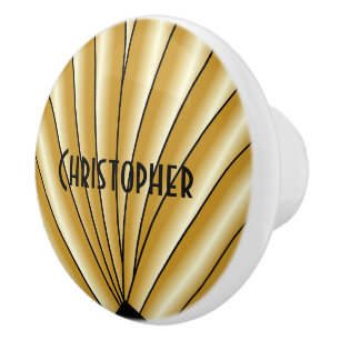 Gold Art Deco Design Ceramic Knob