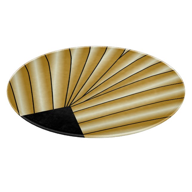 Gold Art Deco Design Cutting Board (Corner)