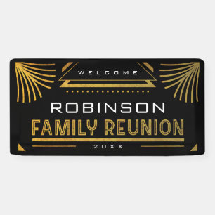 Gold Art Deco Family Reunion Banner