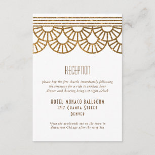 Gold Art Deco Fan Wedding Invitation Reception
