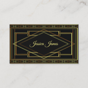 Gold Art Deco Frame Business Card