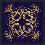 Gold art deco frame with ornament on blue backgrou poster<br><div class="desc">Gold art deco frame with ornament on blue background design of Retro decoration and gatsby theme illustration
abstract,  art,  artistic,  background,  blue,  border,  collection,  creative,  deco,  decoration,  eastern,  elegant,  element,  frame,  geometric,  geometry,  glamour,  gold,  graphic,  illustration,  vintage,  illustration,  retro, </div>