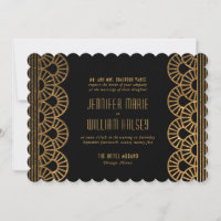 Gold Art Deco Gatsby Inspired Wedding Invitation