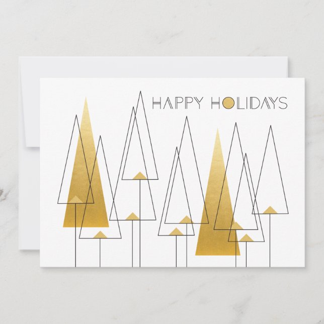 Gold Art Deco Holiday Trees (Front)