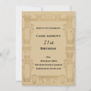 Gold Art Deco Milestone Birthday Invitation