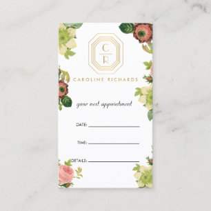 Gold Art Deco Monogram Vintage Florals Appointment