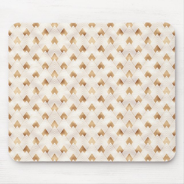 Gold Art Deco Pattern Mouse Mat (Front)