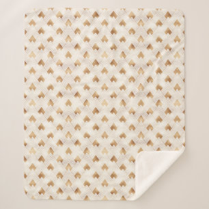 Gold Art Deco Pattern Sherpa Blanket