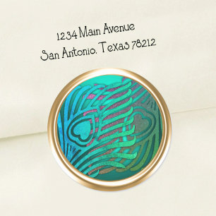Gold Art Deco Peacock Envelope Seal