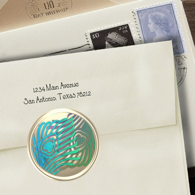 Gold Art Deco Peacock Envelope Seal (Creator Uploaded)