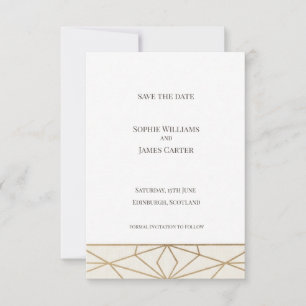 Gold Art Deco Save the Date Card