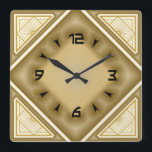 Gold Art Deco Square Wall Clock<br><div class="desc">Great Art Deco clock design. You will love it like others. Be free to use this design for other product you like or to customise and add your text. Follow me for more. Thank you. Have a nice day.</div>