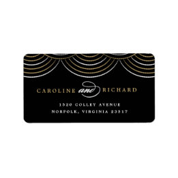 Gold Art Deco String Lights Return Address Label
