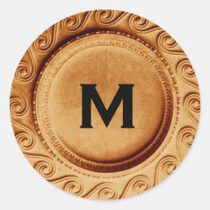 Gold Art Deco Wedding Monogram M Sticker