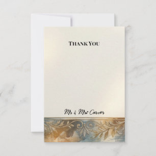 Gold Art Deco Wedding Thank You Card