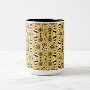 Gold Art Nouveau Christmas Decoration Two-Tone Coffee Mug