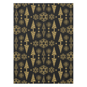 Gold Art Nouveau Christmas Decorative Tablecloth