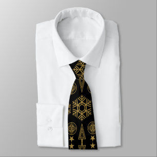 Gold Art Nouveau Christmas Decorative Tie