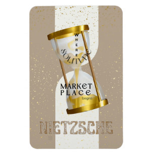 Gold Art Nouveau Introvert Philosophy quote Magnet