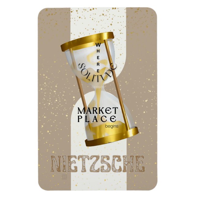 Gold Art Nouveau Introvert Philosophy quote Magnet (Vertical)