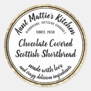 Gold Artisan Handmade Gourmet Food Label