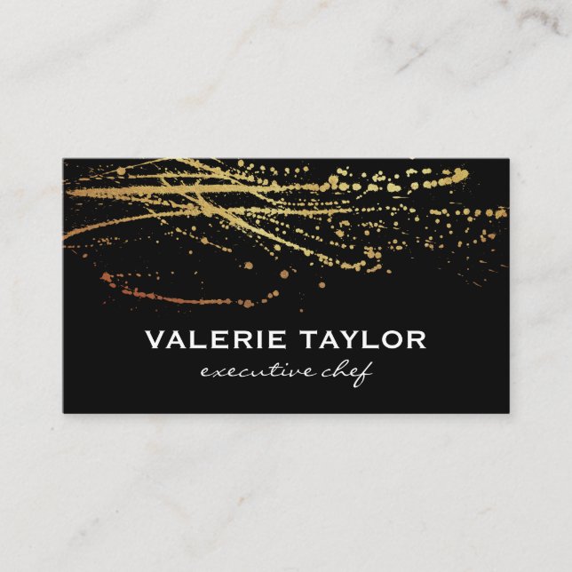 Gold Artistic Expressive Business Card (Front)
