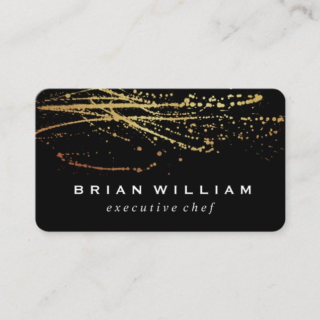 Gold Artistic Expressive Business Card (Front)