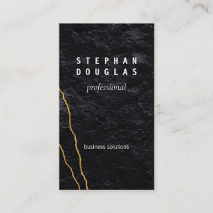 Gold Artistic Lines Slate Business Card