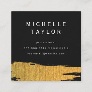Gold Artistic Marks Square Business Card