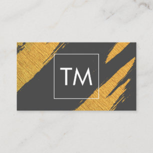 Gold Artistic Marks with White Box Monogram Business Card