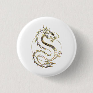 Gold Asia Dragon 3 Cm Round Badge