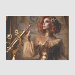 Gold Astronomer Steampunk Victorian Decoupage Tissue Paper