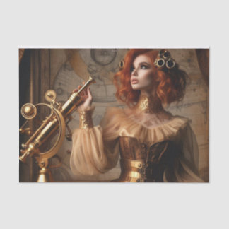 Gold Astronomer Steampunk Victorian Decoupage Tissue Paper