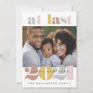 Gold At Last 2021 New Year Photo Holiday Card