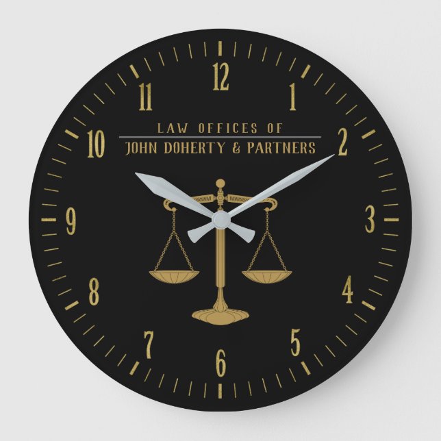 Gold Attorney at Law | Law Office Large Clock (Front)