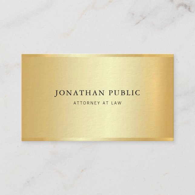 Gold Attorney Lawyer Template Law Office Modern Business Card (Front)