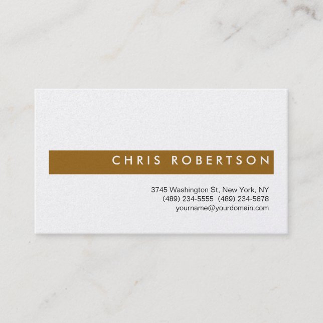 Gold Attractive Charming Brown Business Card (Front)