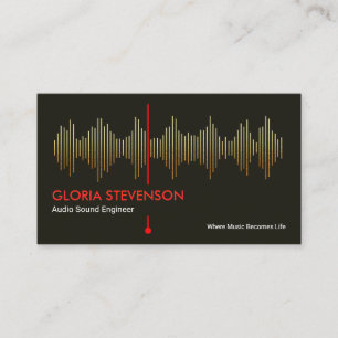 Gold Audio Sound Frequency Studio Engineer DJ Business Card
